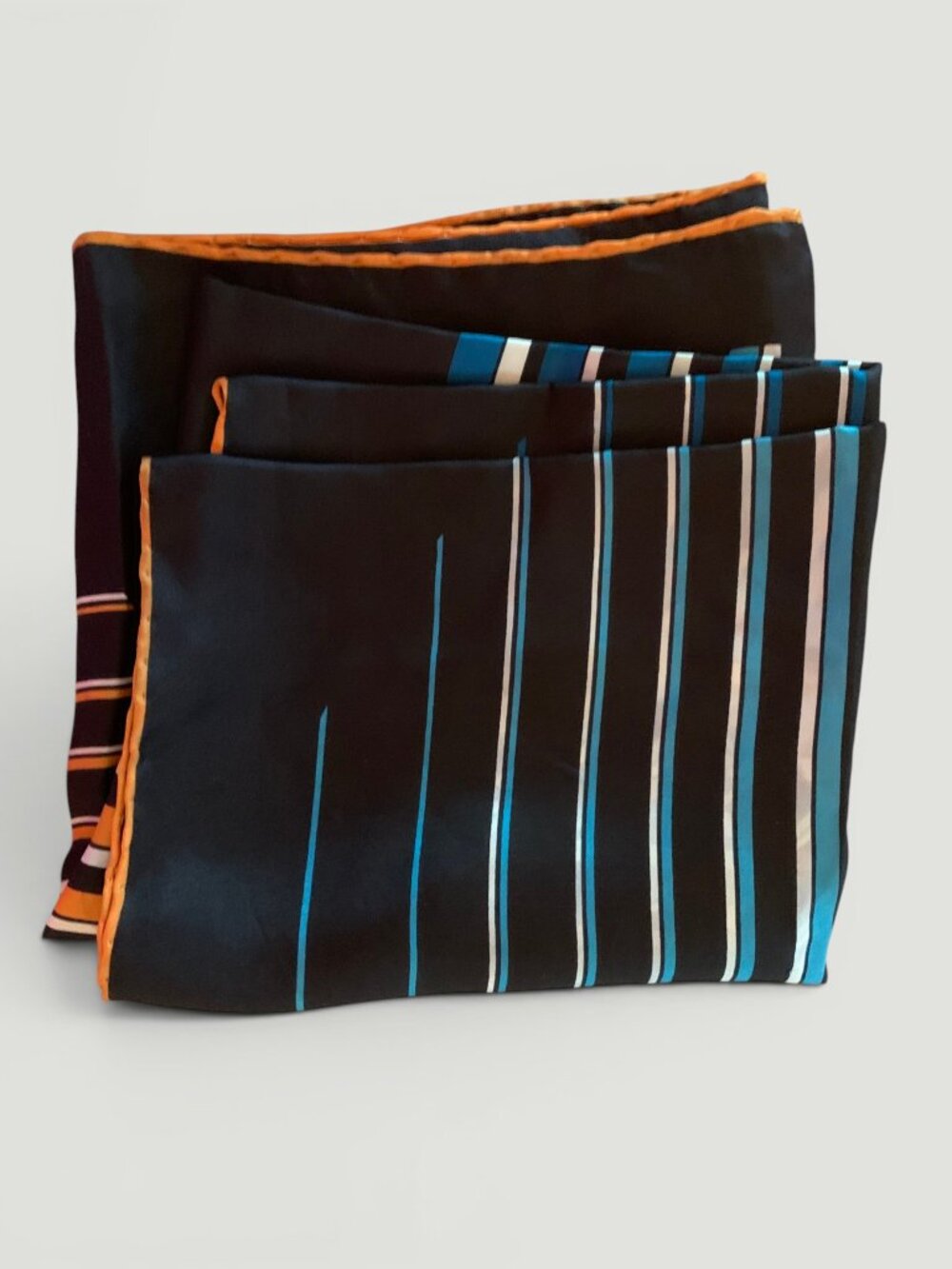 Andrea silk multi color graphic silk scarf - Picture 5 of 5
